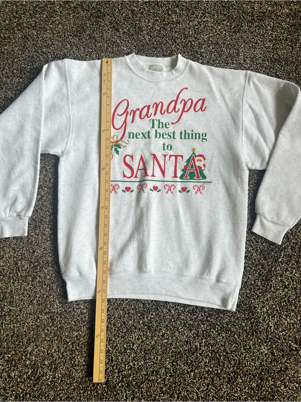 Grandpa The Next Best Thing to Santa White Holiday Sweatshirt - Picture 5 of 8